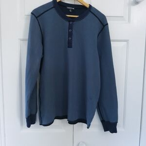 Blue Long Sleeve Henley Shirt Toad & Co Tagged F/24